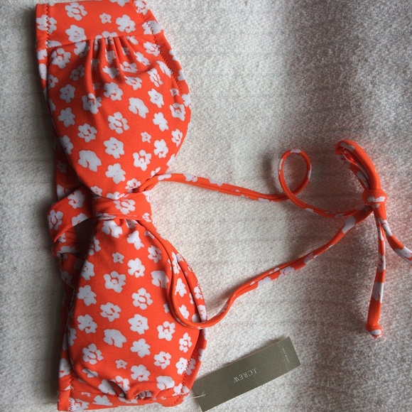 J. Crew Orange Floral Bikini top XS, bottom is S - Picture 6 of 9